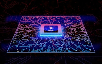 an image of an apple logo on a circuit board