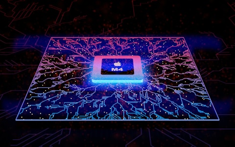 an image of an apple logo on a circuit board
