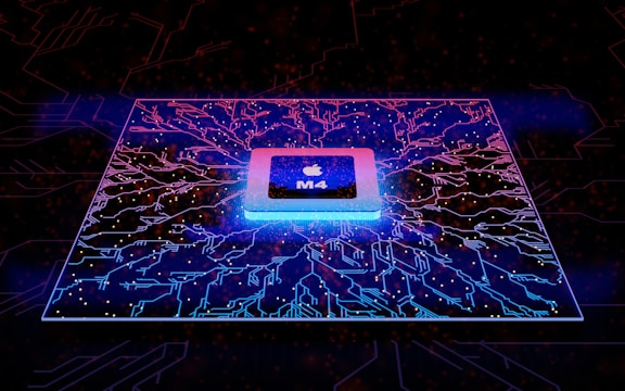 an image of an apple logo on a circuit board