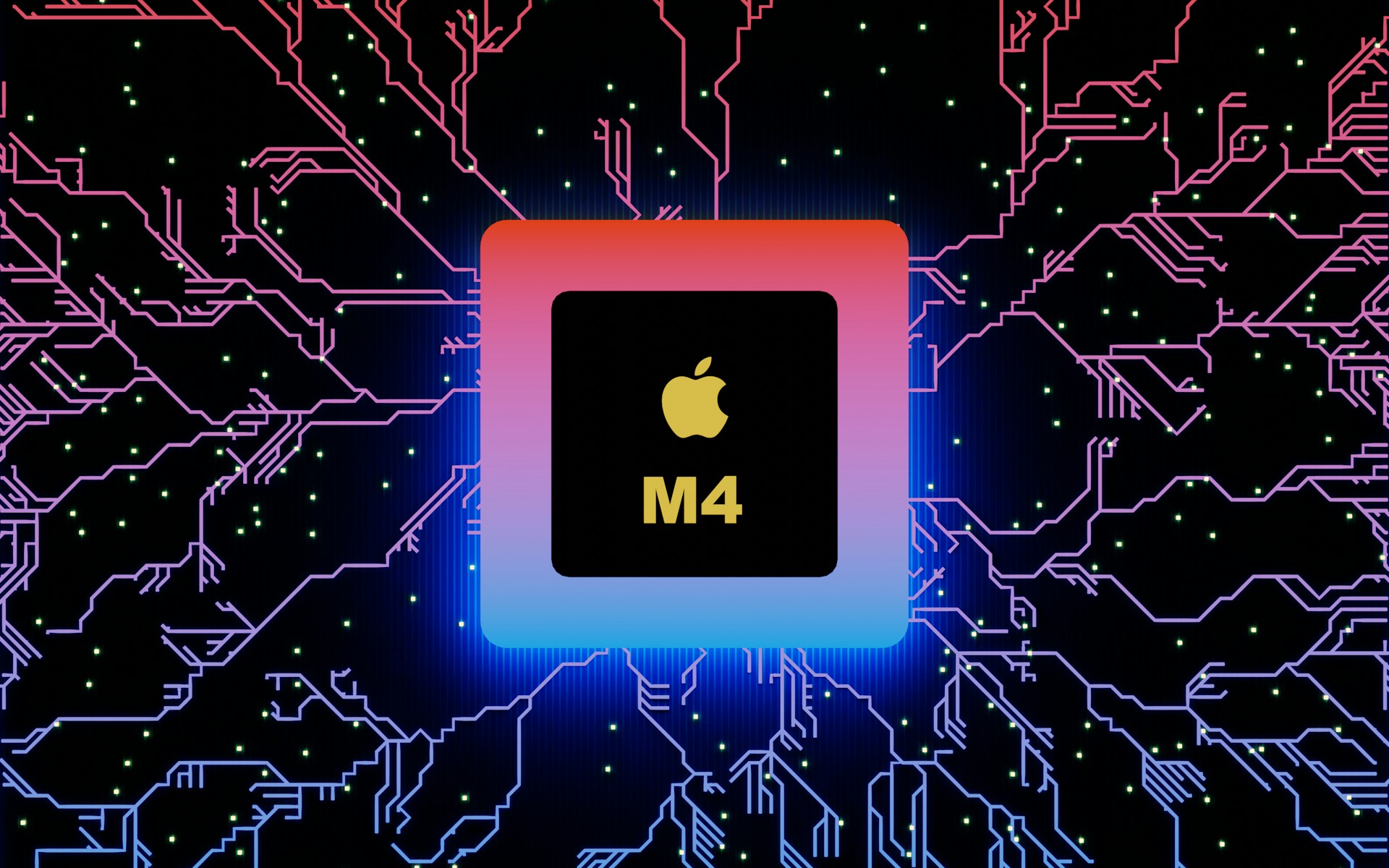 an apple m4 processor in front of a computer circuit
