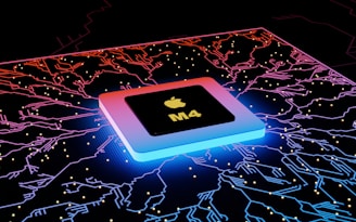 a computer chip with an apple logo on it