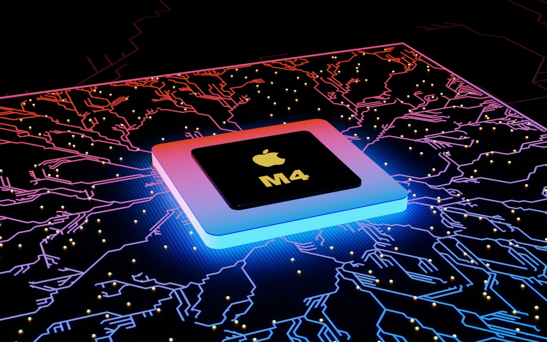 a computer chip with an apple logo on it