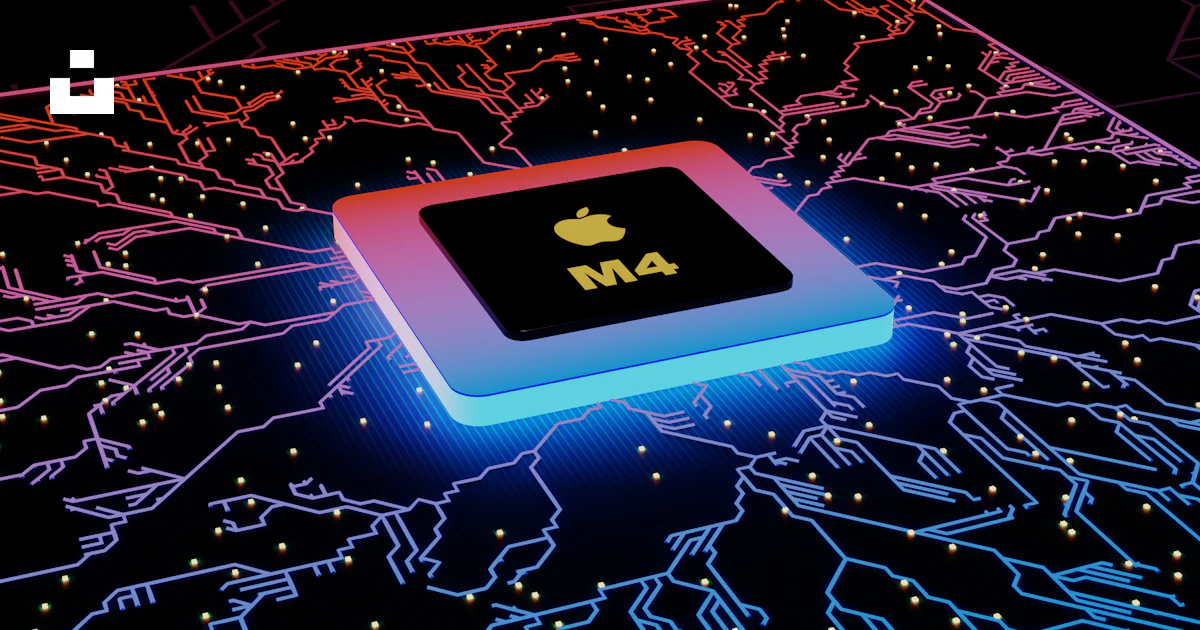Apple Chipset Computing A computer chip with an apple logo on it photo – Free Technology Image ...