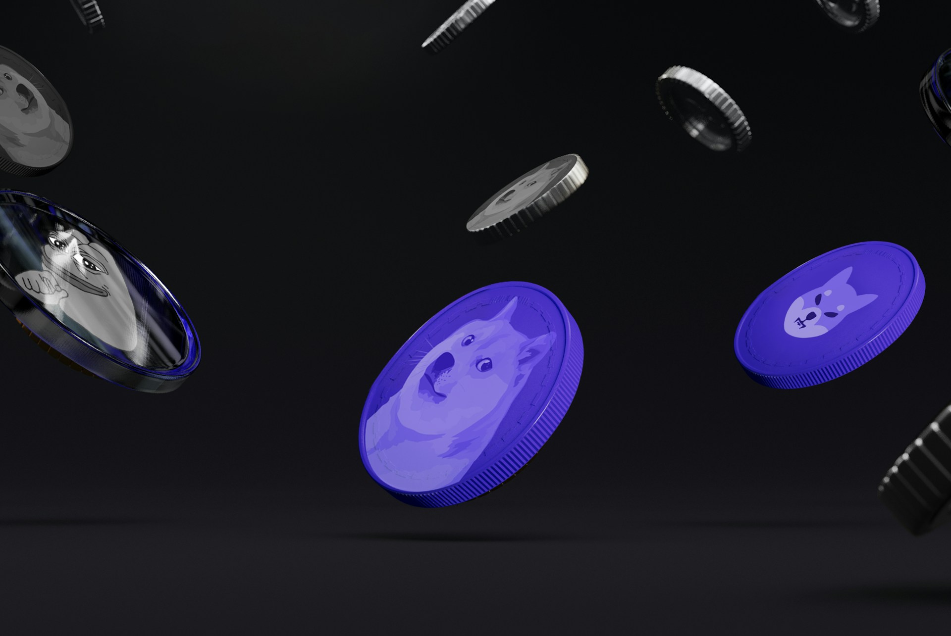 a group of objects floating in the air