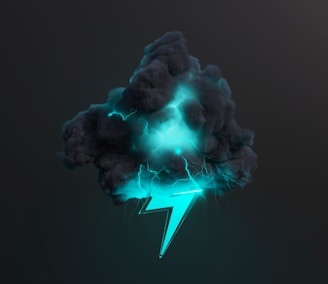 a cloud of smoke with a lightning bolt coming out of it