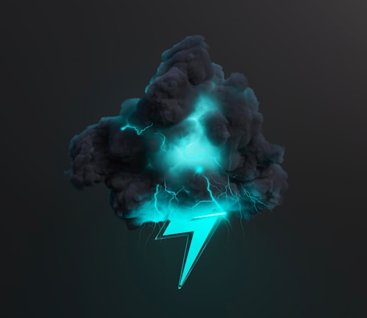 a cloud of smoke with a lightning bolt coming out of it