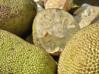 a close up of a kiwi fruit on a table