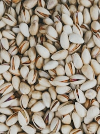 a close up of a pile of nuts