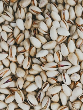 a close up of a pile of nuts