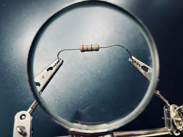 a close up of a magnifying glass on a table