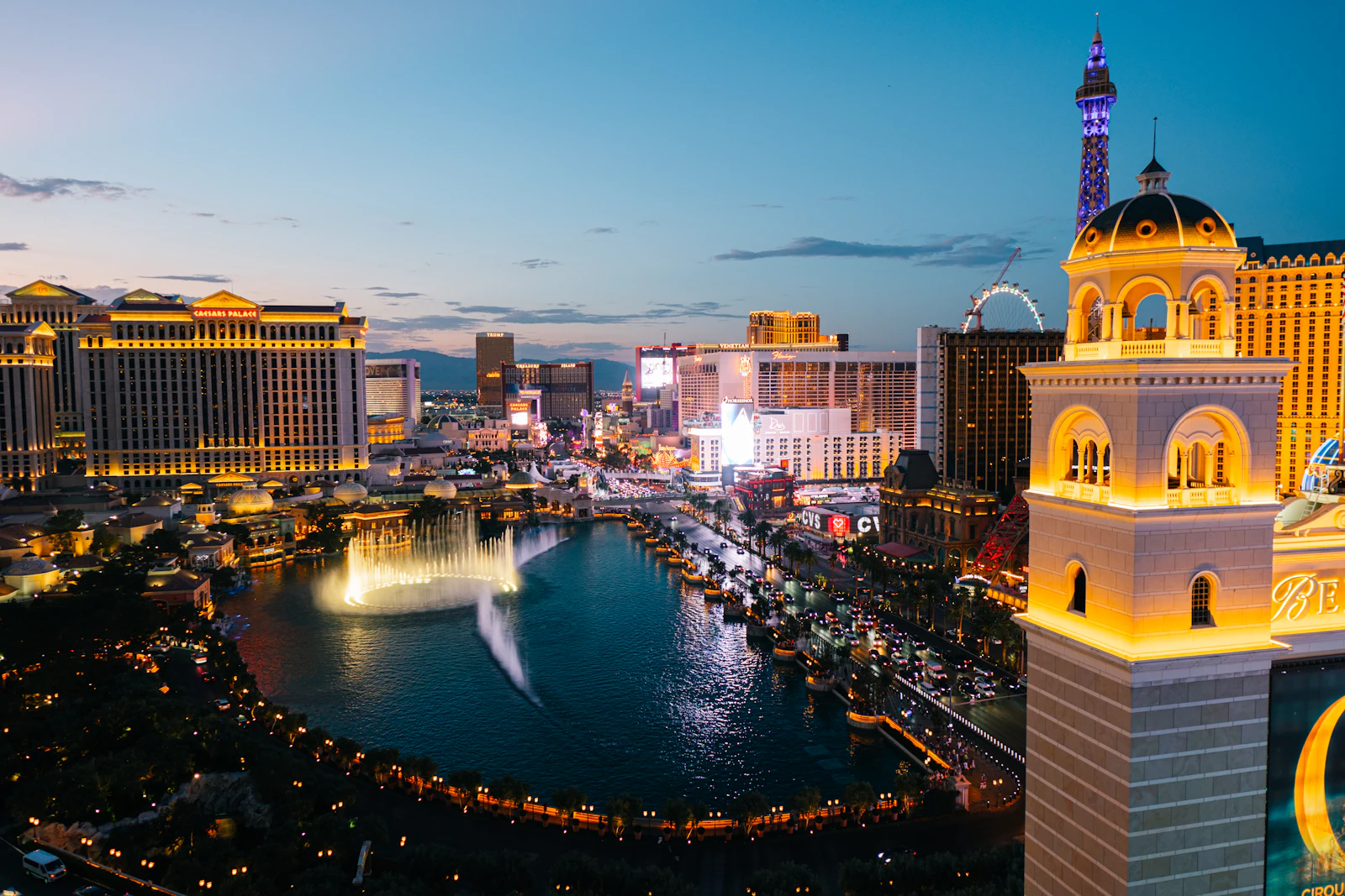 The Las Vegas Strip at night