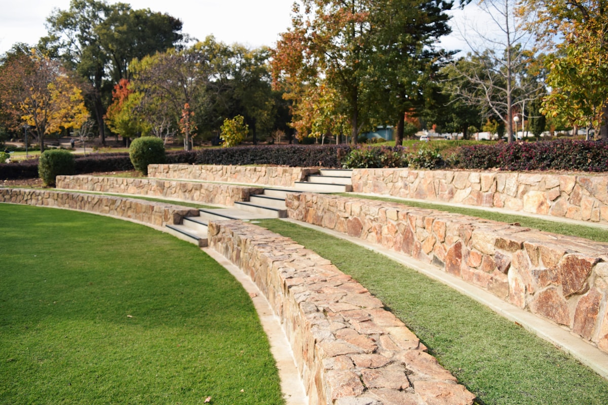 Sandstone retaining wall on Hills District acreage