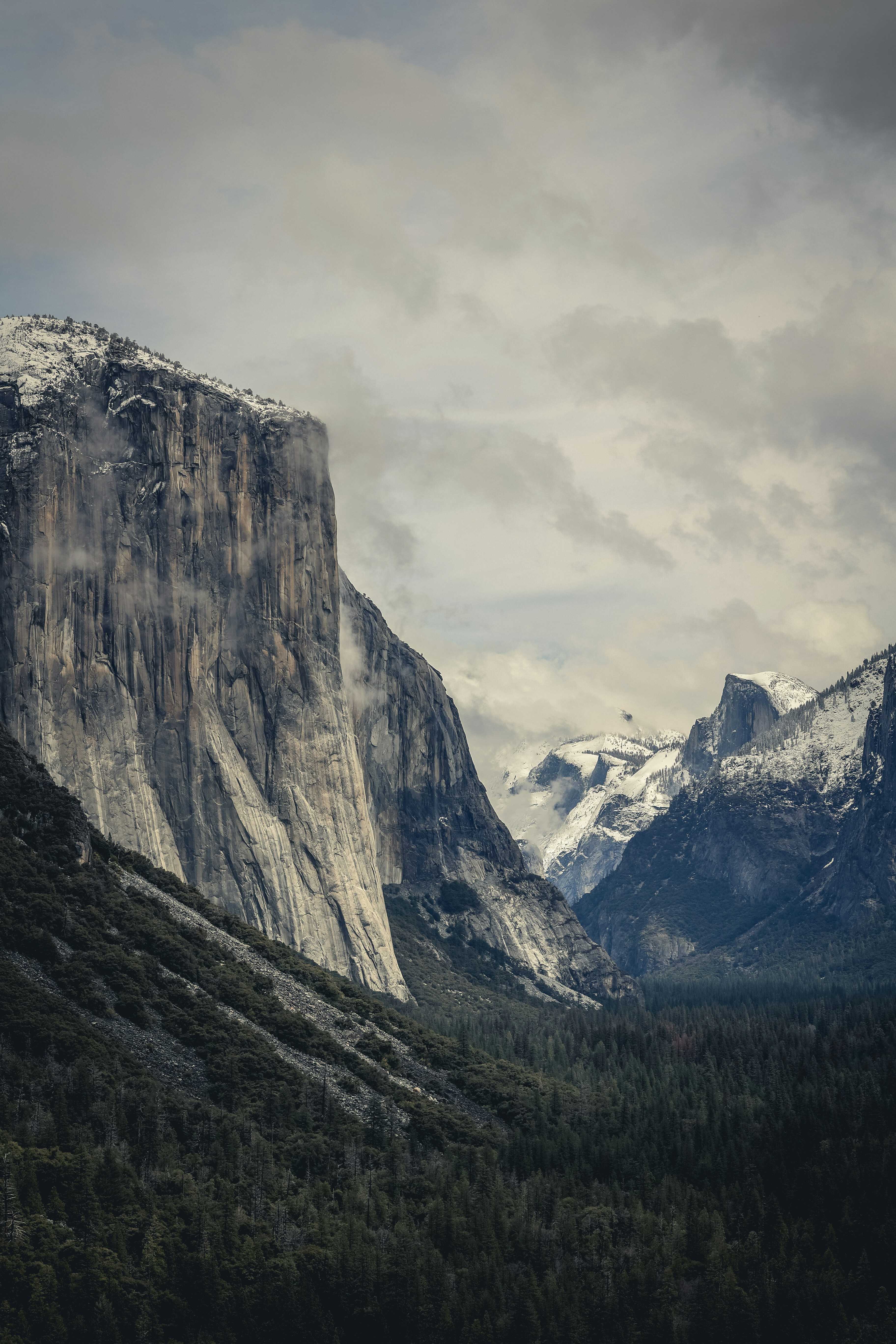 a view of a mountain with snow on the top