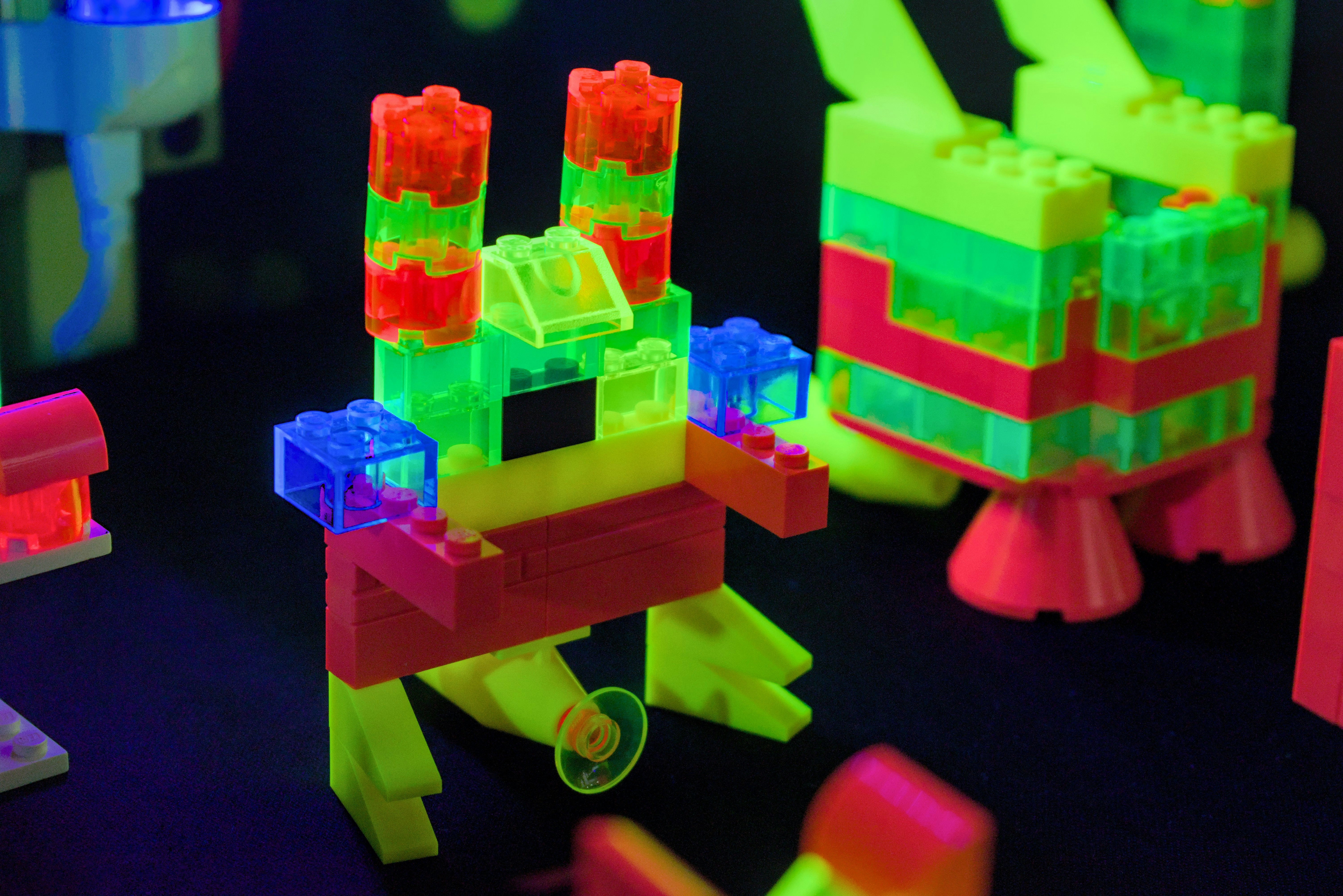 a close up of a group of toys made out of legos