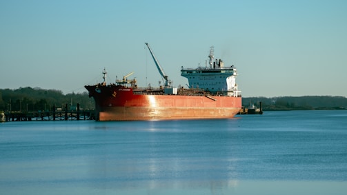a large cargo ship in a body of water