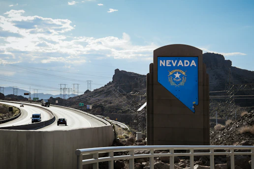 a highway with a sign that says nevada on it