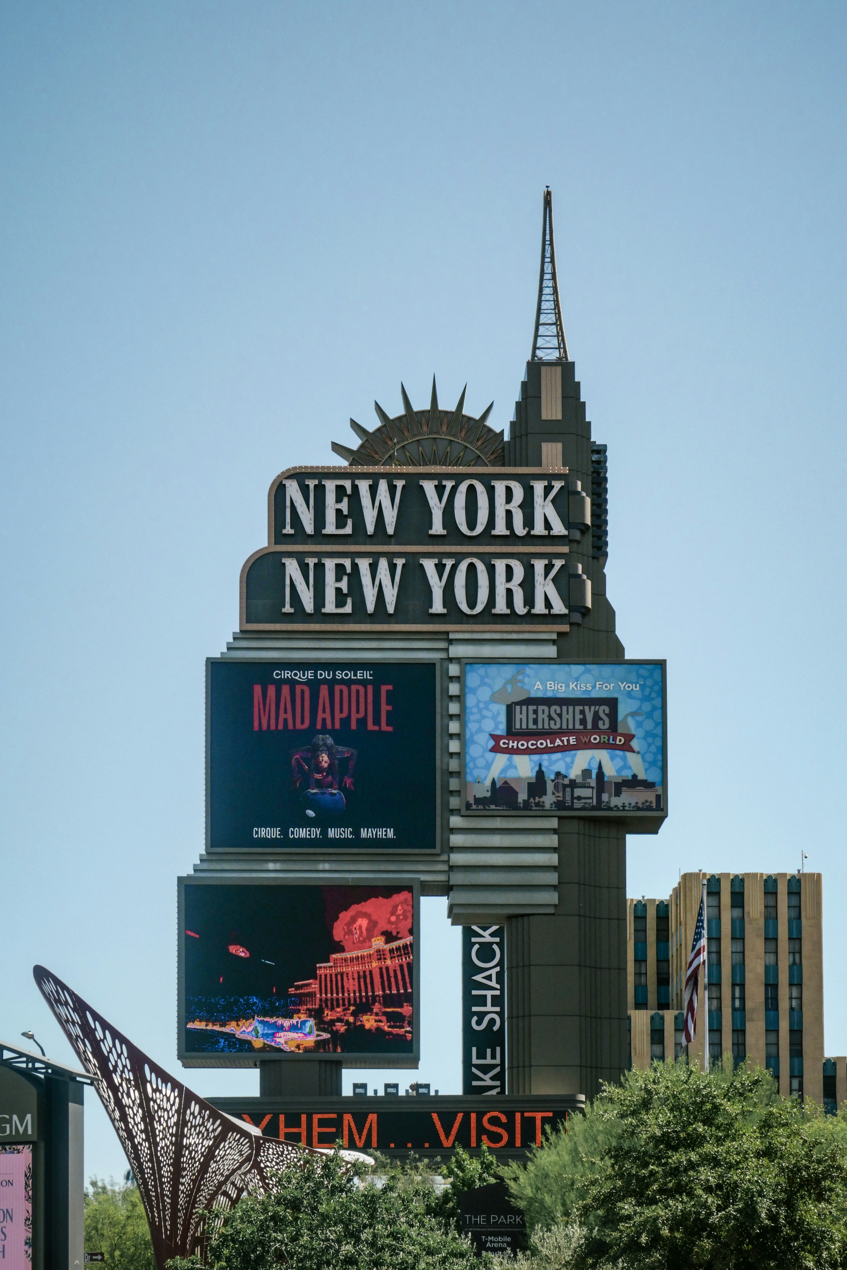 a very tall building with a lot of signs on it