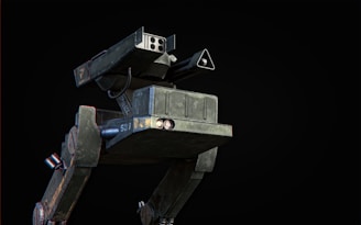 A picture of a sci - fi robot in the dark