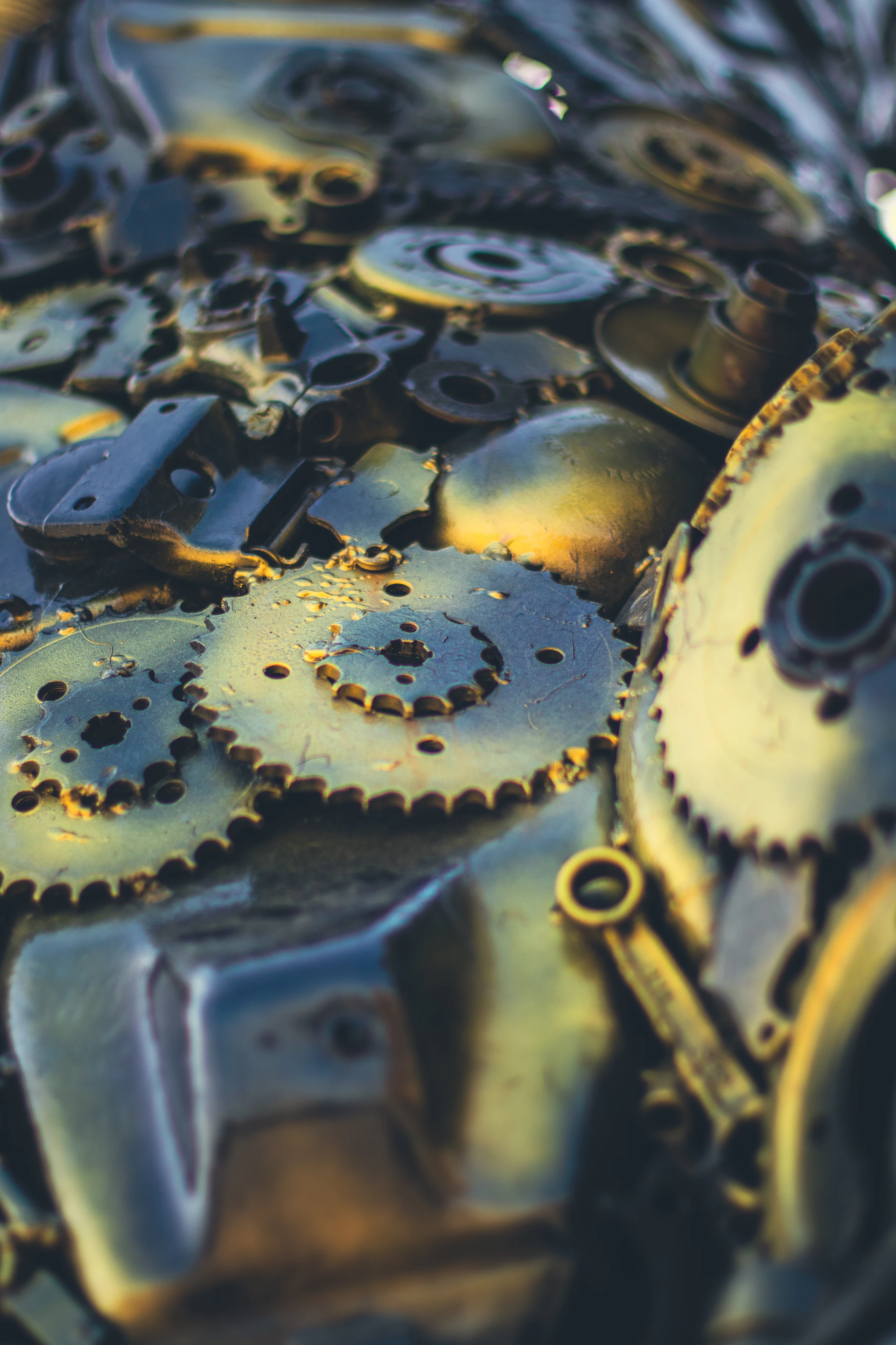A close up of a bunch of gears