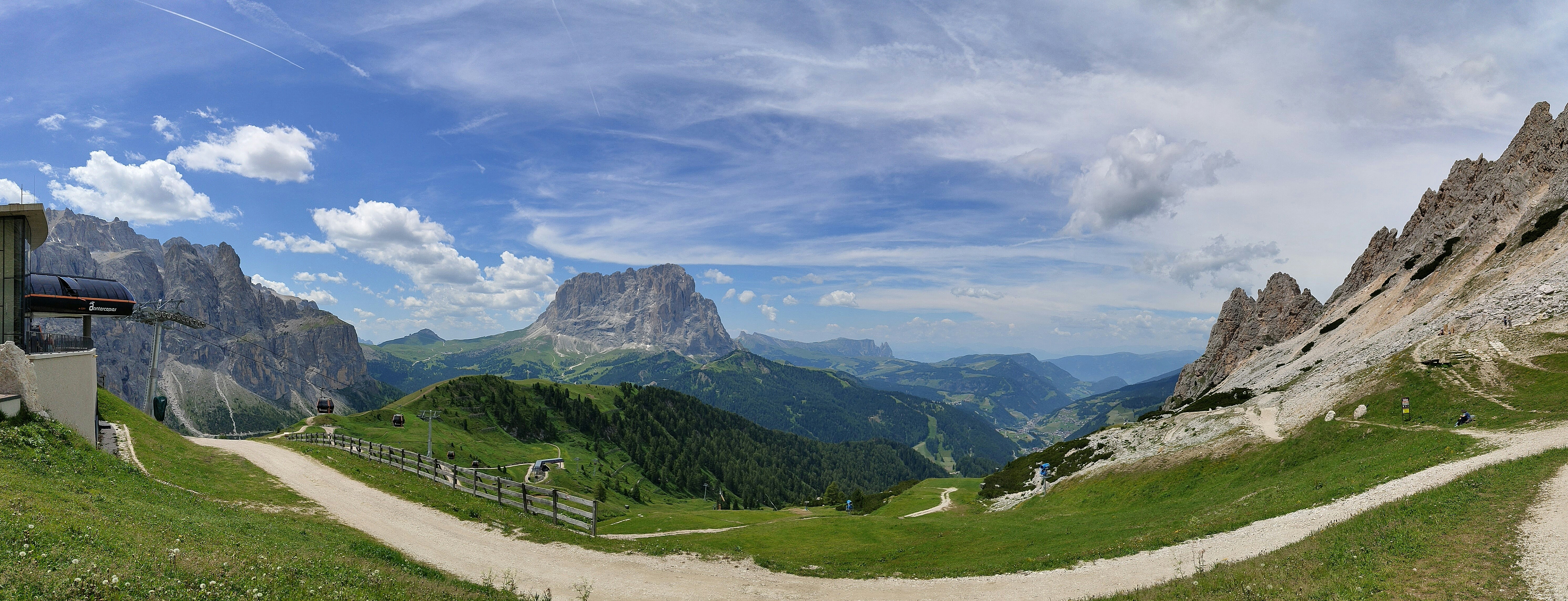 A panoramic view of a path in the mountains, 
