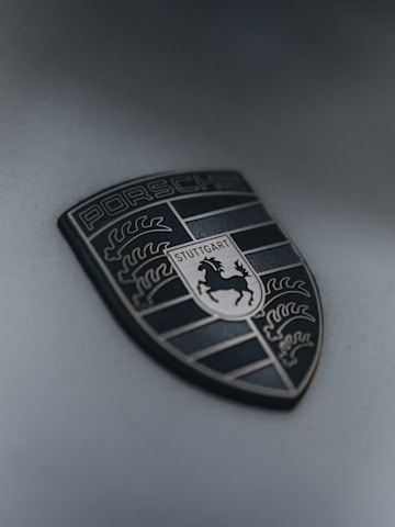 A close up of a badge on a car