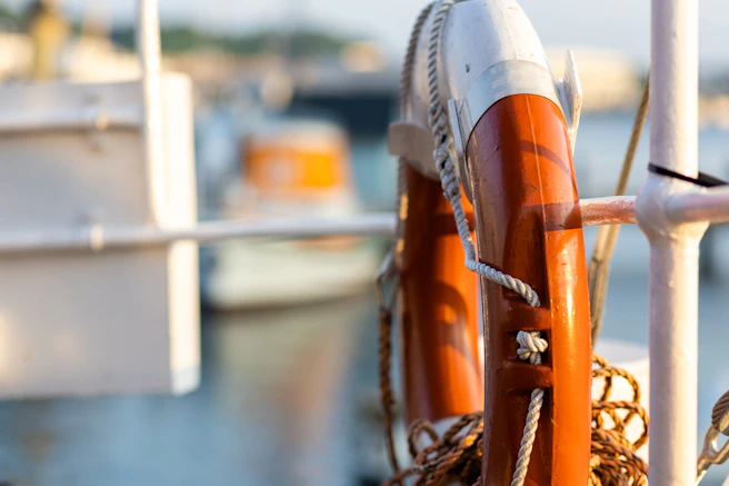 A close up of a boat in the water