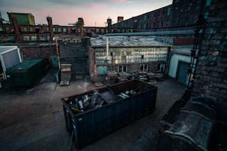 A view of a rooftop from a building