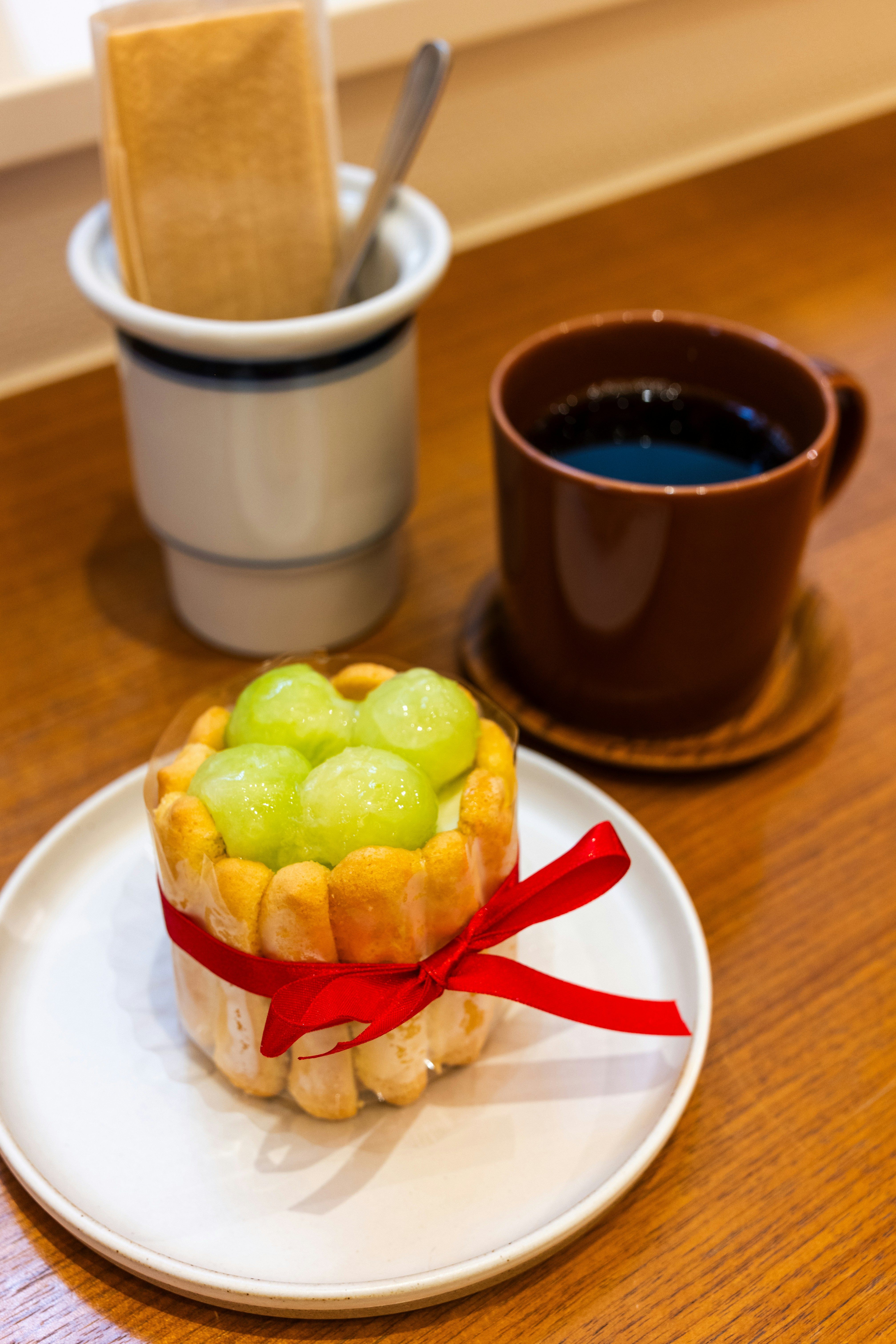 Apple desserts in a cozy Japanese café