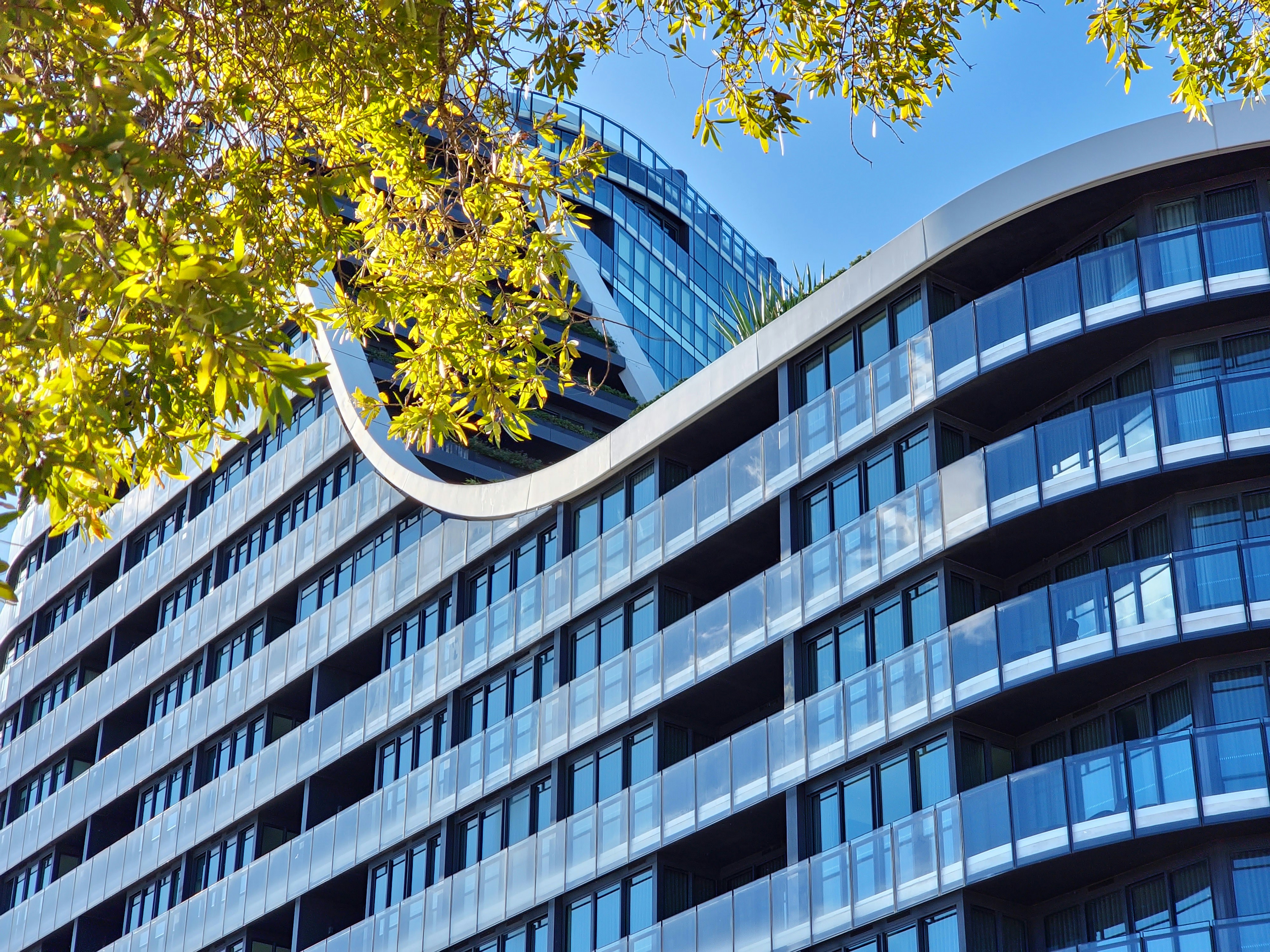 a very tall building with lots of windows