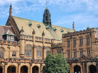 a large building with a clock tower on top of it