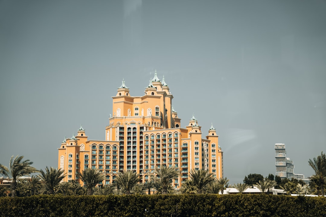 A very tall building with a lot of windows on top of it,
