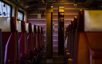 A view of the inside of a public transit bus
