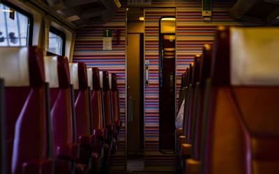 A view of the inside of a public transit bus