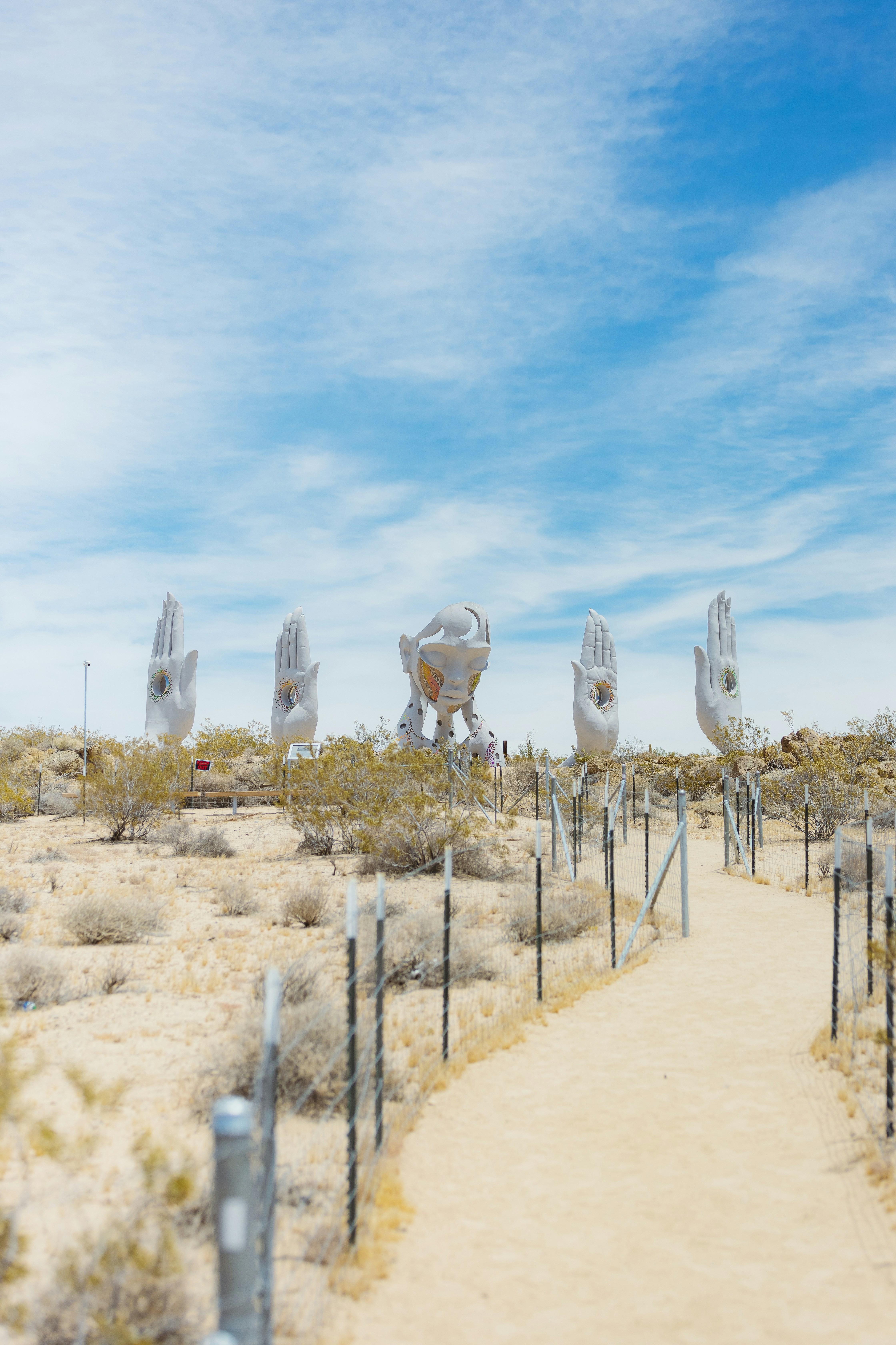 Ein Feldweg mitten in der Wüste