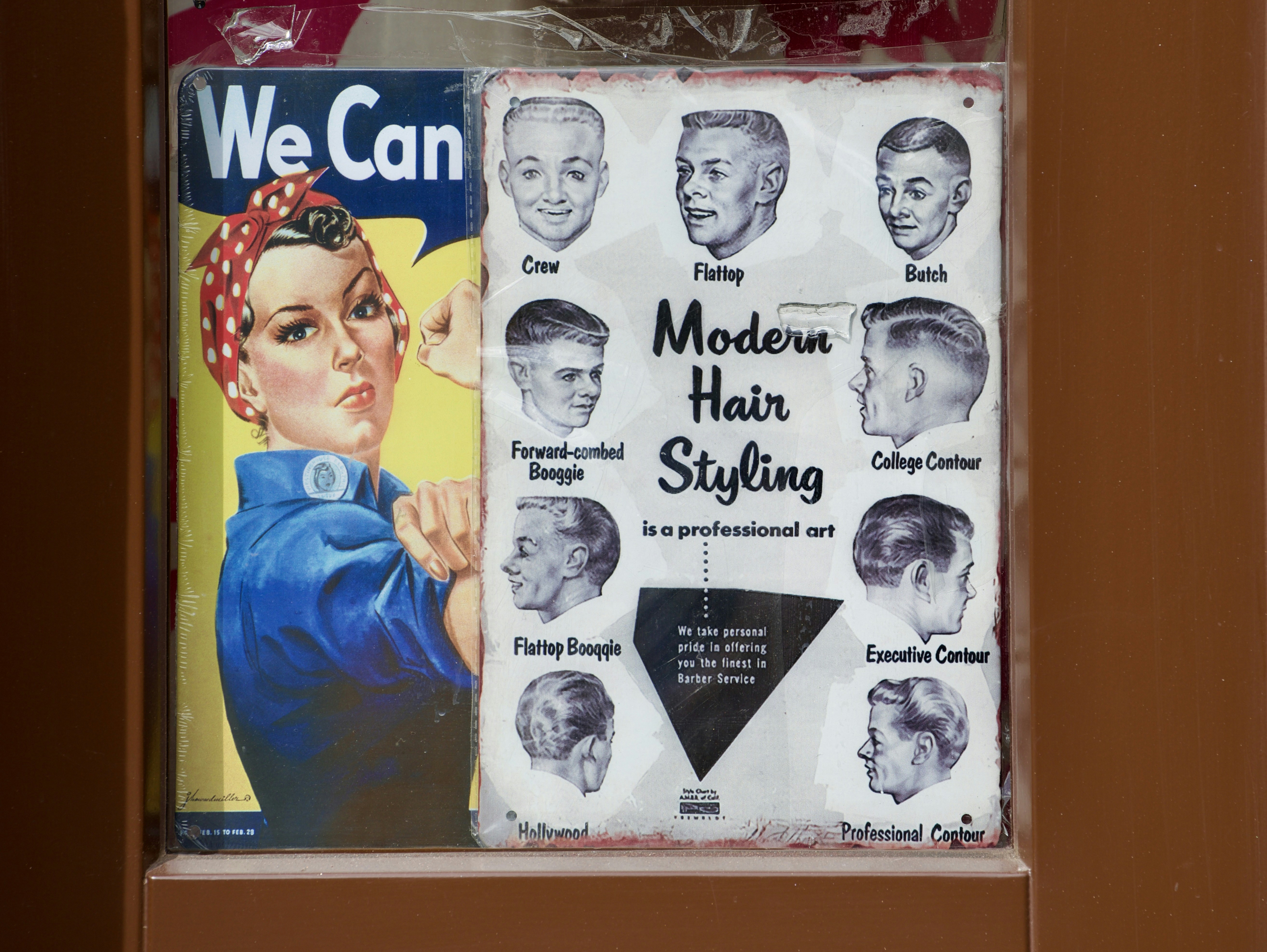 Barber shop poster in Prague