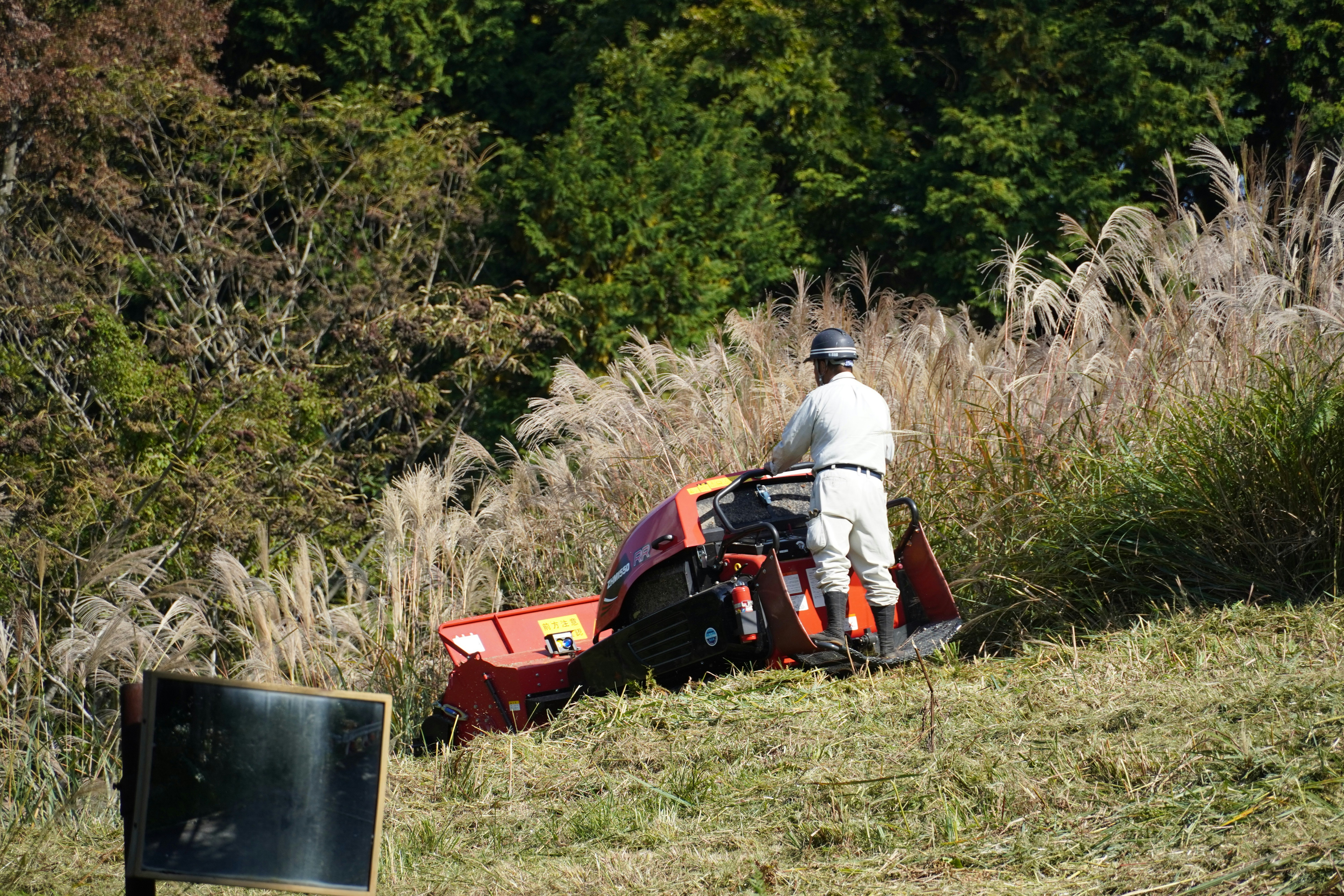 Man working in mountains