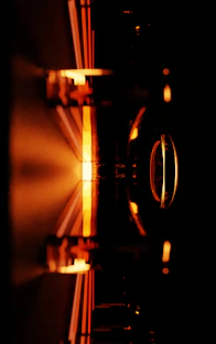 A close up of a light in a dark room