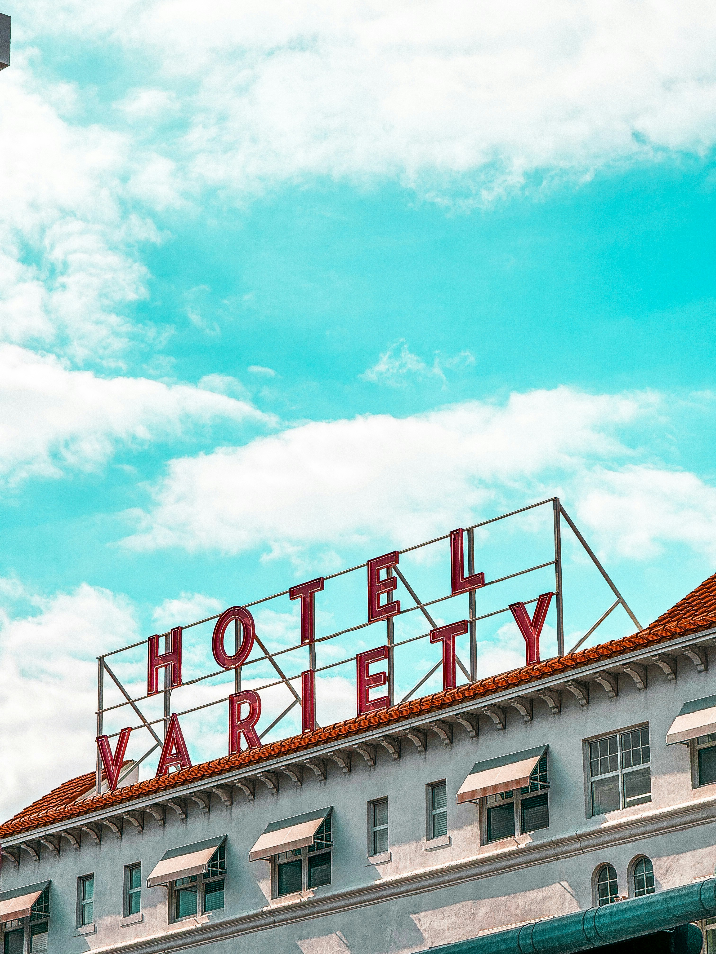 A building with a sign on top of it