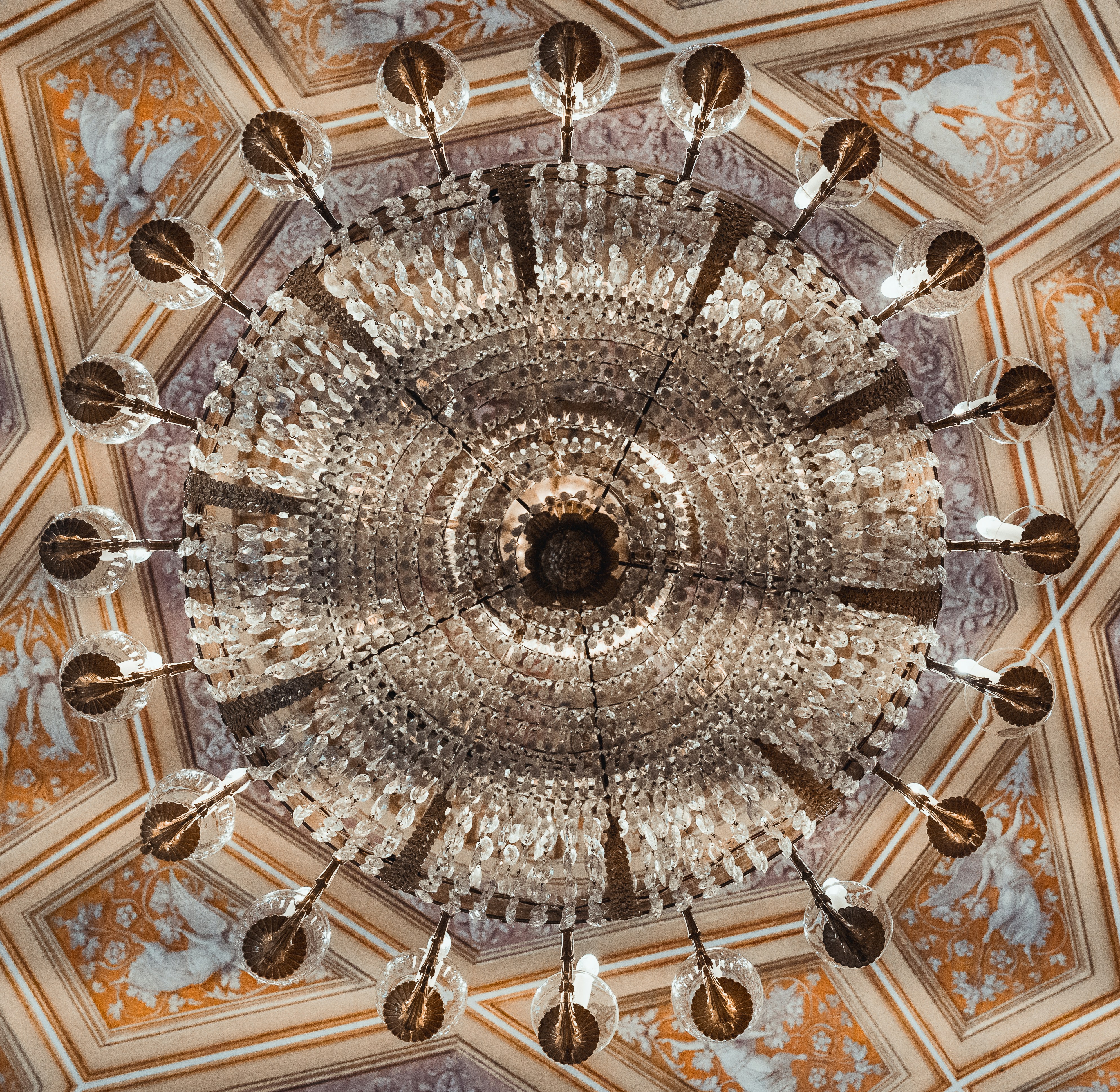 Murano glass chandelier in a mansion in Venice