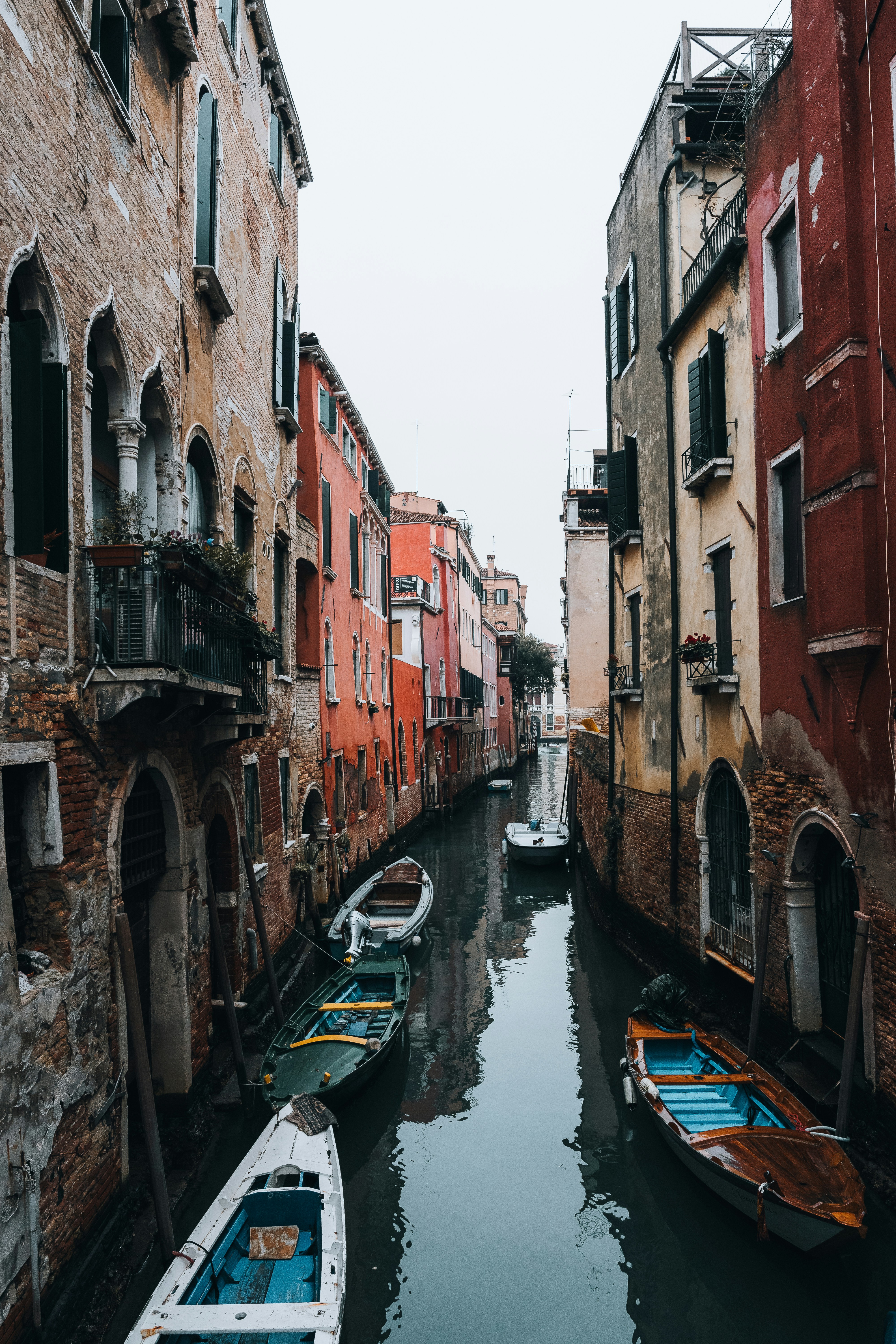 Colorful small canal in Venice