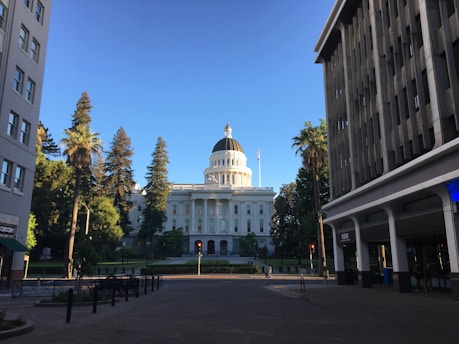A view of the capitol building from across the street