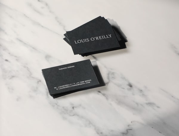 Business cards on a table