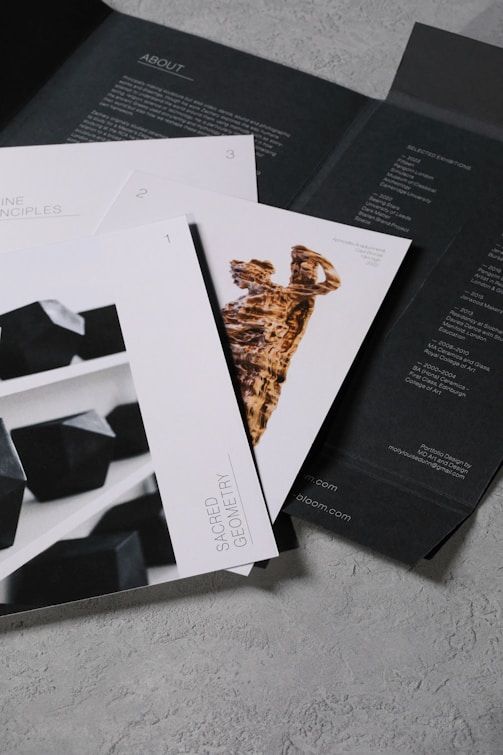 A bunch of brochures sitting on top of a table