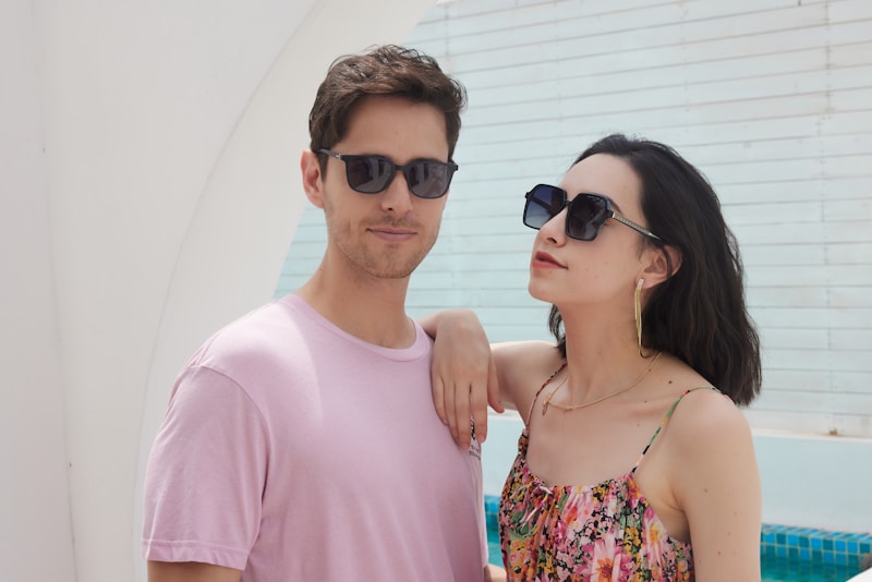 Stylish couple standing