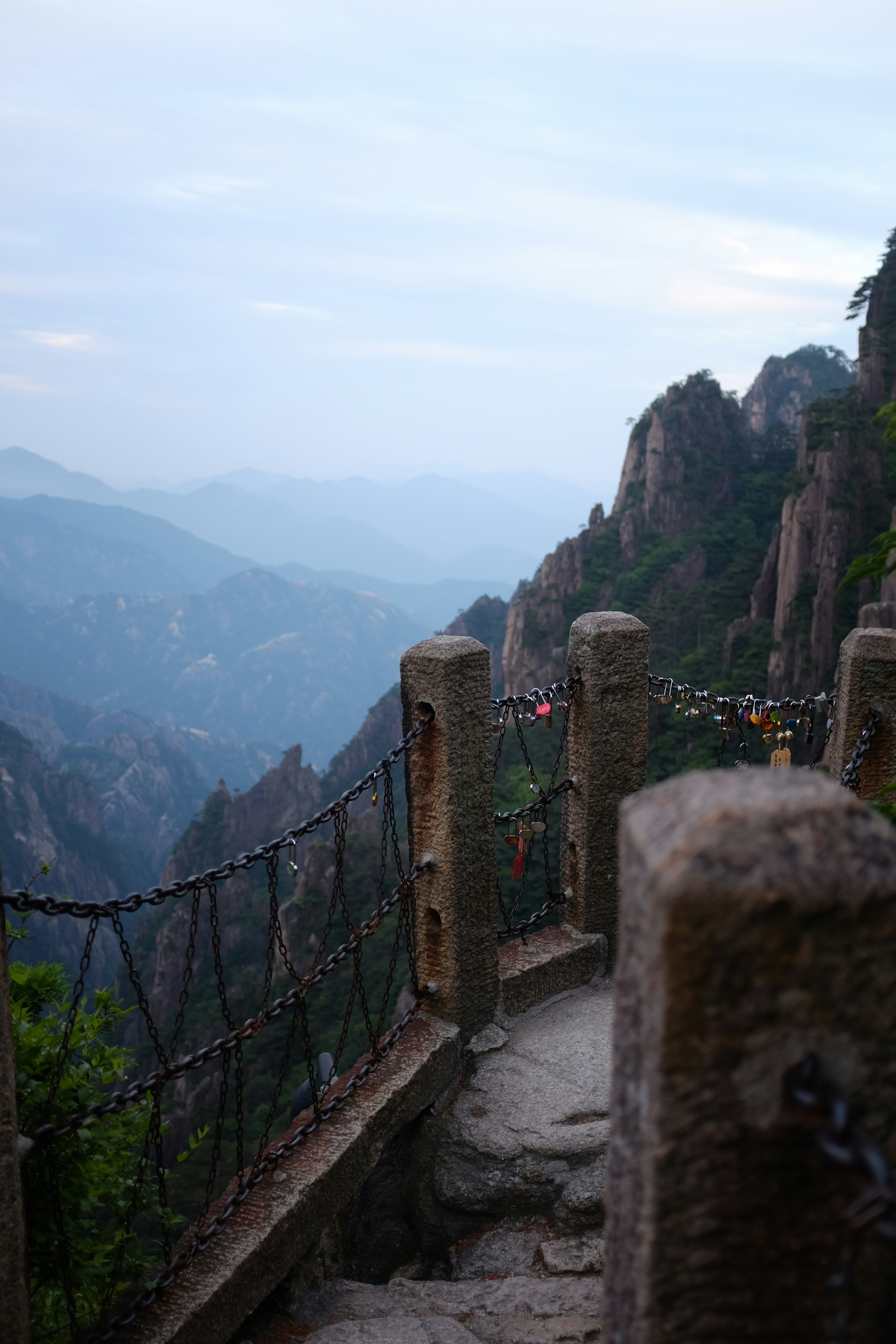 A view of the mountains from the top of a mountain