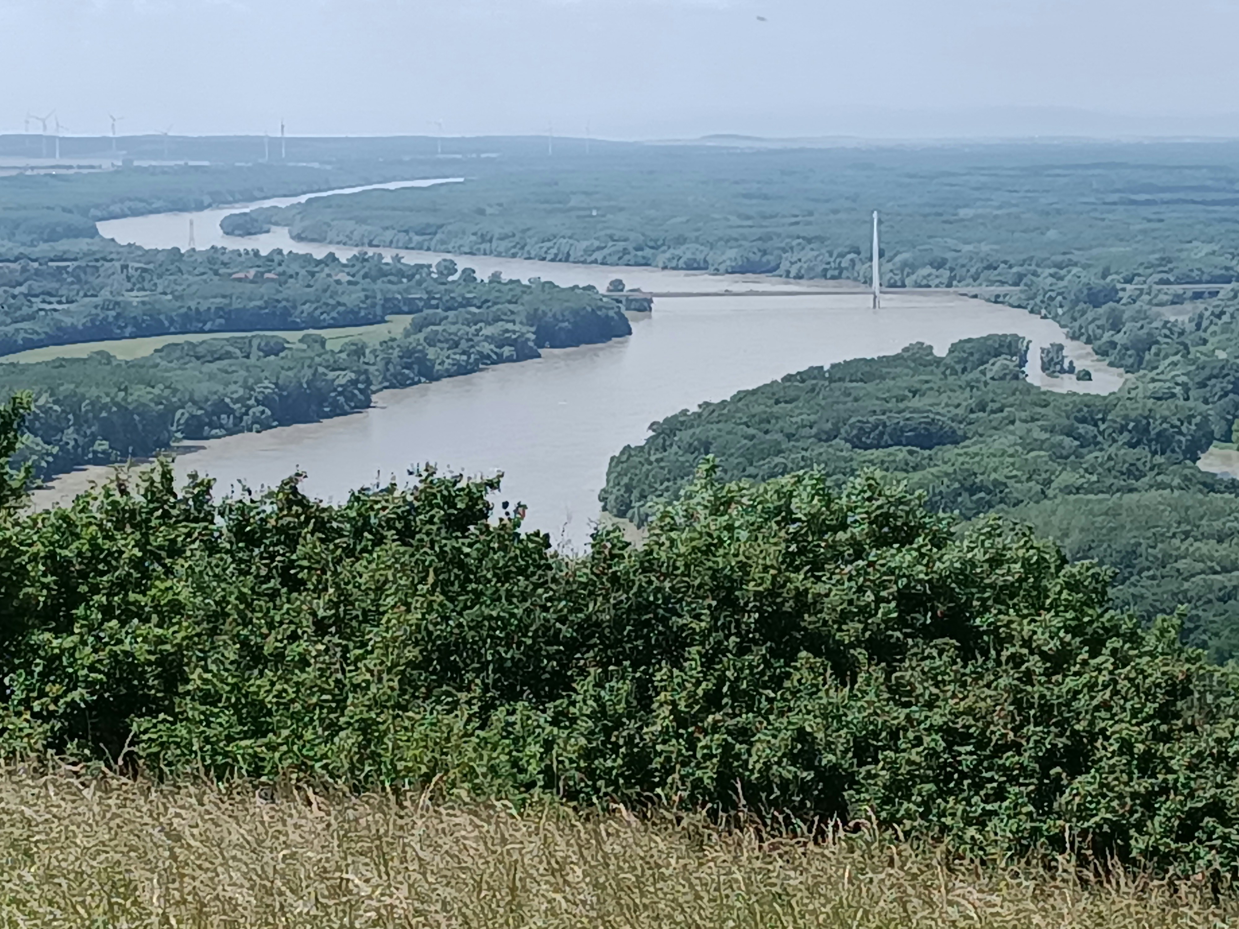 A view of a river from a hill