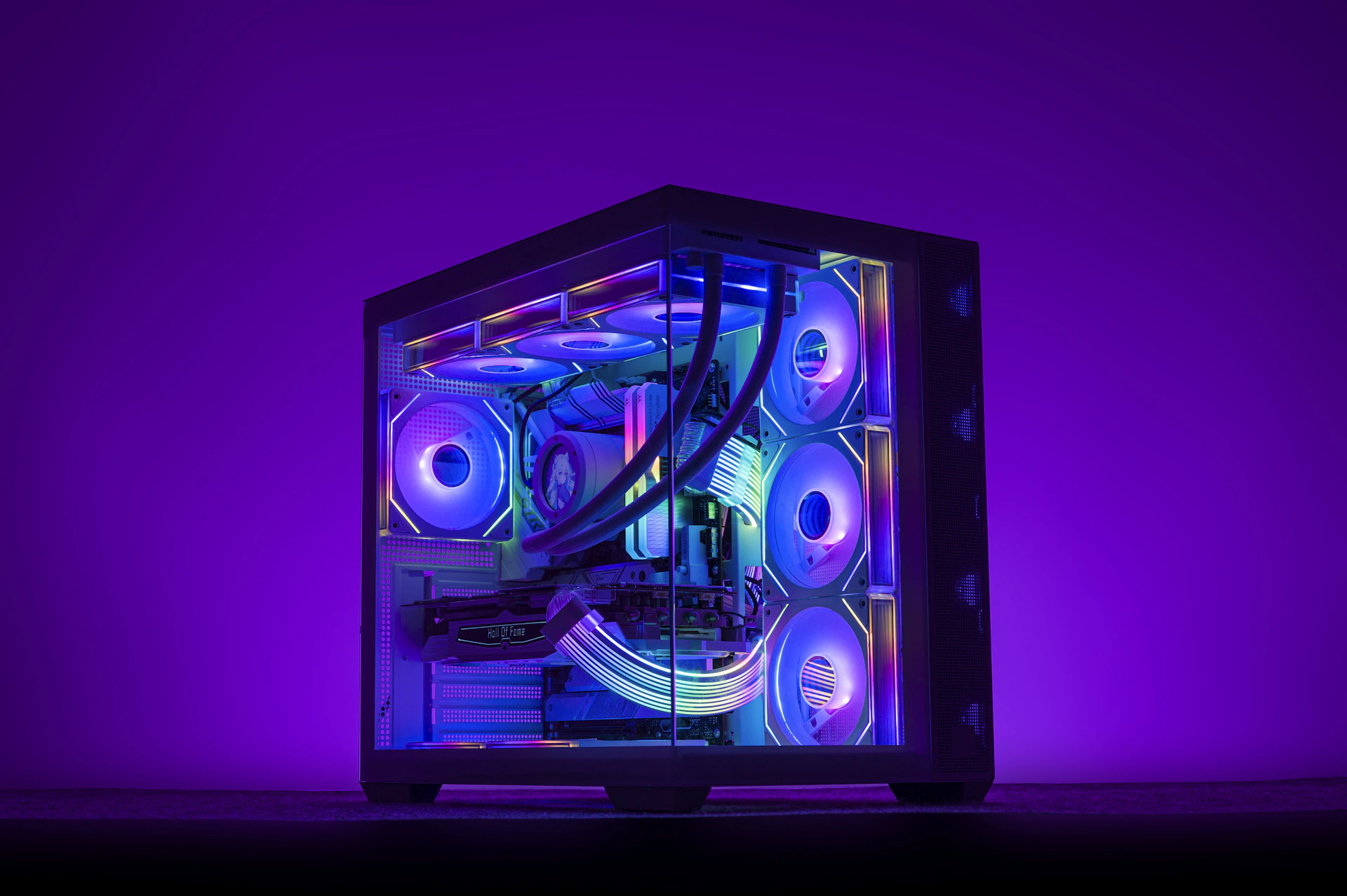 A computer case sitting on top of a table