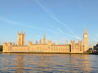 The big ben clock tower towering over the city of london
