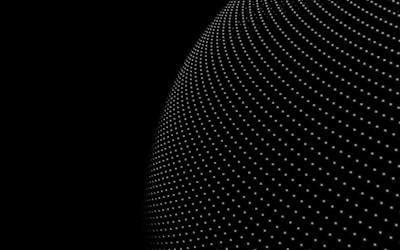 A black and white photo of a sphere