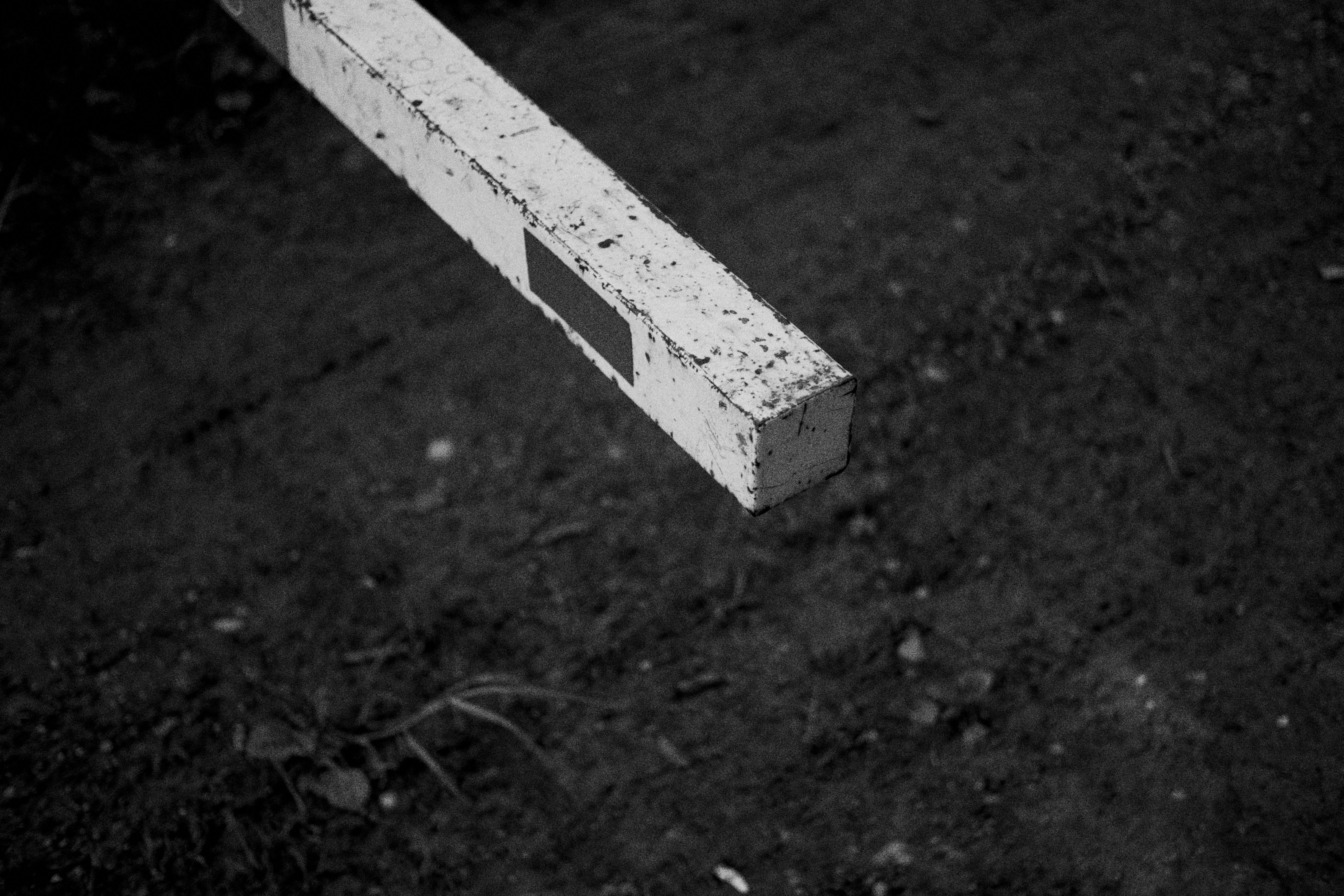 野原の真ん中に鎮座する白いベンチ